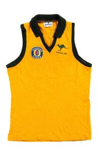 ROBERT DIPIERDOMENICO'S ALL-AUSTRALIAN JUMPER, gold with green collar & trim, front with Kangaroo & "AUSTRALIA 1986" embroidered in green & "Foster's Lager" badge, and number "41" on reverse.