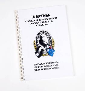 COLLINGWOOD: "1998 Collingwood Football Club, Players & Officials Handbook".