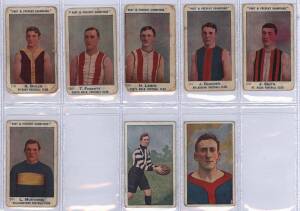 1905-33 football cards, noted 1905 Wills "Past & Present Champions" [6/50]; 1908 Wills "Club Flags" [16/29]; 1913 Wills "Football Club Colours & Flags" [24/28]; Wills "Footballers 1933" (170). Poor/G.