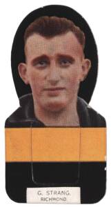 1933 Wills "Football Portraits and Club Colours" Die-Cut Stand-up Cards, [1/5] G.Strang (Richmond). G/VG. Rarity 8.