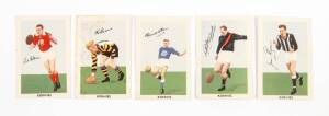 1951-53 Kornies cards, comprising 1951 "Footballers in Action (Bar)" [13/64]; 1952 "Footballers in Action (Football)" [31/64]; 1953 "Footballers in Action (Flag)" [34/64]. Poor/VG.