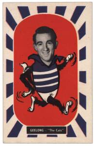 1957 Kornies "Footballer - Mascot Swap Cards", [1/36] - No.10 Peter Pianto (Geelong). G/VG. Rarity 8.