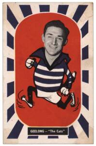 1957 Kornies "Footballer - Mascot Swap Cards", [1/36] - No.11 Bob Davis (Geelong). G/VG. Rarity 8.