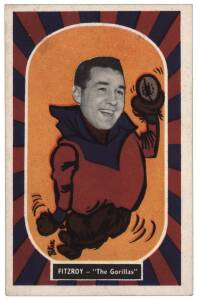 1957 Kornies "Footballer - Mascot Swap Cards", [1/36] - No.16 Alan Gale (Fitzroy). G/VG. Rarity 8.