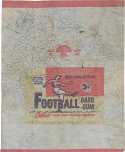 1963 "Scanlens 3D. Football Card Gum" wrapper - the first of the Scanlen's wrappers. Extremely rare.