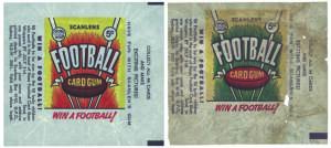 1968 "Scanlens Football Card Gum, 5c" wrappers, Series A (G/VG condition) & Series B (poor condition). Rare.