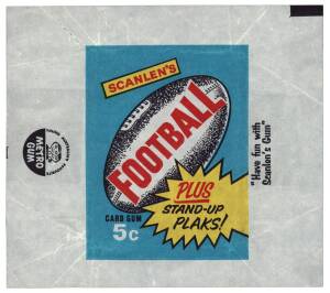 1969 "Scanlens Football Card Gum, 5c" wrapper. G/VG condition. Rare.