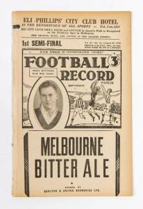 1942 "Football Record", 1st Semi Final - South Melbourne v Footscray. G/VG.