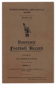 "Bandiana-Bonegilla Army Football League, Season 1945, Souvenir Football Record" with review of season; plus Grand Final programme - 1 Aust Base Ord. Depot. v 1 Aust Ord. Vehicle Park.