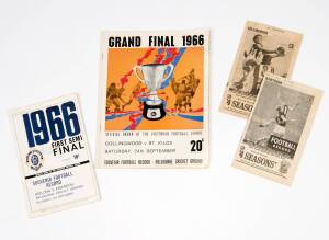 1966 "Football Record"s, noted home & away (14), 1st Semi Final, 2nd Semi Final, Preliminary Final & Grand Final - StKilda v Collingwood. Poor/G condition.