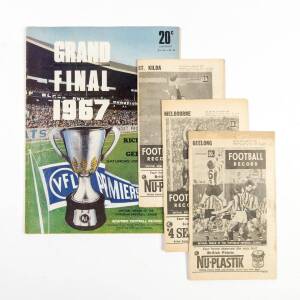 1967 "Football Record"s, noted home & away (18), 1st Semi Final, 2nd Semi Final, Preliminary Final & Grand Final - Richmond v Geelong. Fair/G condition.