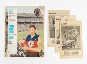 1969 "Football Record"s, noted home & away (22), 1st Semi Final, 2nd Semi Final, Preliminary Final & Grand Final - Richmond v Carlton. Fair/G condition.