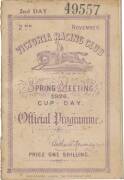 1926 MELBOURNE CUP: "2nd Day, 2nd november, Victoria Racing Club, Spring Meeting 1926, Cup Day, Official Programme".