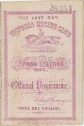 PHAR LAP SCRATCHED: "The Last Day, Victoria Racing Club, Spring Meeting 1929, Official Programme", showing Phar Lap entered in the C.B.Fisher Plate but scratched (only 4 days earlier Phar Lap had run third in the 1929 Melbourne Cup).