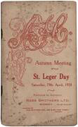 PHAR LAP'S 21st RACE: Official Programme,&nbsp;"AJC, Autumn Meeting, St.Leger Day, Saturday, 19th April, 1930", showing Phar Lap in the AJC St.Leger (first). 21 starts. 10-1-2.