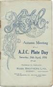 PHAR LAP'S 23rd RACE: Official Programme,&nbsp;"AJC, Autumn Meeting, A.J.C. Plate Day, Saturday, 26th April, 1930", showing Phar Lap in the wfa AJC Plate (first). 23 starts. 12-1-2.