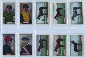 1923 Godfrey Phillips "Derby Winners & Jockeys" [25]; plus 1928 Ogdens "Derby Entrants 1928" [50]. G/VG.