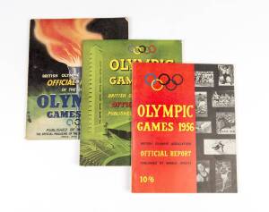"British Olympic Association, Official Report" for 1948, 1952 & 1956. [London, 1948, 1952 & 1956].
