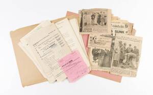 MELBOURNE CRICKET GROUND: Files regarding the renovation of the MCG in preparation for the 1956 Olympic Games, noted Specification, Tender Documents, Invoices, letters & press clippings.