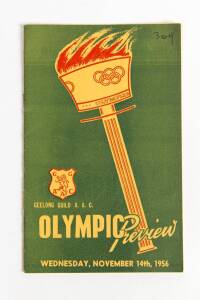 Programme, Geelong Guild A.A.C., Olympic Preview, Wednesday, November 14th, 1956". {Some of the international athletes that went on to win medals were invited to compete].