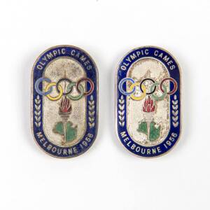 OFFICIAL BADGES FOR SPORTS OFFICIAL, minted by K.G.Luke, with blue enamel border, silver background (no ribbon), numbered "2848" & "4093" on reverse.