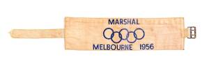 ARMBAND, "Marshall/ (Olympic rings)/ Melbourne 1956".