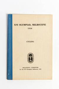 "XVI Olympiad, Melbourne 1956. Cycling", published by Organising Committee for the XVI Olympiad [Melbourne, 1956].