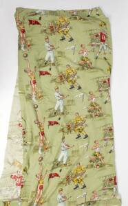 CURTAIN, with material showing American sports - Baseball, American football, basketball, ice hockey & athletics, size 400x146cm.