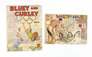 Comic Annuals, "Bluey and Curley" (1956) & "Wally and the Major" (15th Edition), both with Olympic games inspired front covers. Scarce.