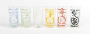 GLASSES: Greig's Honey glasses in 6 different colours - yellow (Shirley Strickland), red (John Landy), blue (Lorraine Crapp), green (Don Macmillan), white (rowing & yachting), black (Jon Henricks - scarce).