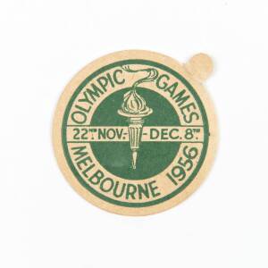 Dixie Ice-Cream Lid, "Olympic Games/22nd Nov-Dec.8th, Melbourne 1956".