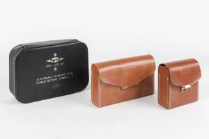 FIRST AID & SHOE SHINE KITS: "First Aid Kit/ Australian Rowing Team, Munich Olympic Games 1972", with contents intact; plus shoe-shine kit in leather case "Australian Olympic Team, Munish 1972".