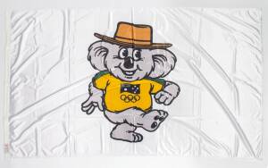 FLAG,&nbsp;featuring Willy, the 1984 Australian team mascot, size 180x104cm.