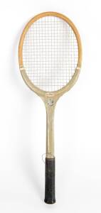 MERVYN ROSE: "Slazenger IC" Tennis Racquet used vy Mervyn Rose, painted grey with red stripe. {Provenance: Given to vendor's father by Harry Hopman}.