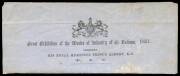 EXHIBITION ENVELOPE and LETTERHEAD: 1849 (Dec.12) use of envelope (side flaps removed) with 'Great Exhibition of the Works of Industry/of all Nations - 1851' imprint at lower-left, used within London with a message written within; together with Exhibition - 2