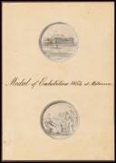 MEDALS: contemporary lithographic proofs mounted on thick card (120x170mm) of the medal design (obverse & reverse) for the Melbourne Exhibition. With mss notation "Medal of Exhibition 1854 at Melbourne."