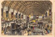 Full page engraving from 'The Illustrated London News' for March 2, 1867, titled "The Intercolonial Exhibition, Melbourne, Australia", hand-coloured, window mounted, overall 50x34cm.