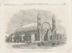 Engraving from 'The Illustrated London News'  of Nov.26. 1870, titled "New South Wales and Victoria Exhibition Building, Alfred Square, Sydney".