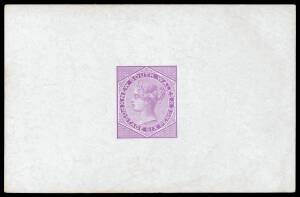 NSW DIE PROOF: 1871 6d QV die proof in violet&nbsp;on glazed card (92mm by 61mm). Superb!