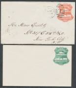 COMMEMORATIVE EMBOSSED ENVELOPES: American 3c red unused & used at Chicago, and 3c green unused & used with superb 'ALEXANDRIA/VA' cds (minor repair at upper-left). (4 items). - 2