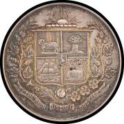 MEDALLIONS: Silver (35mm) by Altmann, 'GEELONG INDUSTRIAL & JUVENILE EXHIBITION 1879-80' awarded to &nbsp;'MISS Mc NEAN / NEWTOWN' for 'WOOL / PICTURE', reverse Geelong Coat of Arms above scroll 'BY THE RIGHT USE OF GODS GIFTS', gEF.The Geelong Industrial & Ju