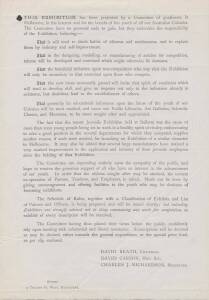Undated printed proposal for the 1879 Australian Juvenile Industrial Exhibition, following the successful 1878 Ballarat Juvenile Exhibition with one of the stated aims being to "...check the habits of idleness and carelessness, and to replace them by indu