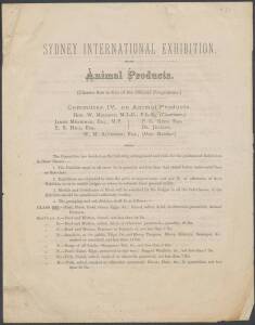 LETTERHEADS, DRAWINGS AND PAPERS: diverse range of papers relatings to aspects of preparations for the Sydney International Exhibition specifically seven tenders for the construction of Livestock sheds, 1879 letter from Agricultural Society complaining ab
