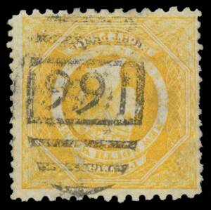 BARRED NUMERAL CANCELLATION: BN '991' of Garden Palace very fine strike on&nbsp;Diadems&nbsp;8d yellow. Rated RRRR. Stated that only four examples have been recorded. [The Exhibition Post Office, named after the venue, opened 17.9.1879; and closed 20.4.1880]