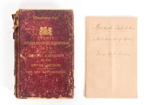 BRITAIN AT THE EXHIBITION: "Sydney International Exhibition, 1879. Official Catalogue of the British Section - Fine Art and Industrial" [J.M. Johnson & Sons, London, c1879] a "Presentation Copy" to H.C.Russell [the Government Astronomer] 316 pp + adverts.