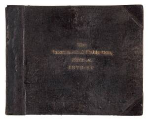 "The International Exhibition 1879-80. Illustrated by Original Photographs", edited by John Plummer, published by Messrs Richards & Co. [Sydney, 1880]. Presentation copy to the publisher's son on his 21st Birthday. Fair/Good condition (front cover detache