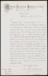 PARLIAMENTARY PAPERS & CORRESPONDENCE: 1879 Victorian Parliamentary Reports incl. "First Report of the Proceedings of the Commissioners for the Melbourne International Exhibition, 1880"; 1879 "Further Despatches...."; 1879 Printed letter from the Fine Art