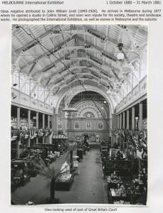 GLASS PLATE NEGATIVE, with photographic print taken from it, attributed to John William Lindt (1845-1926), showing view of part of the British Court. (Glass plate cracked).&nbsp;