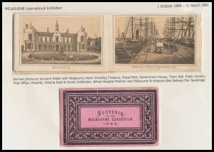SOUVENIR FOLDER: German produced souvenir folder (11cm x 7cm.) in pink cover with ten views of Melbourne.