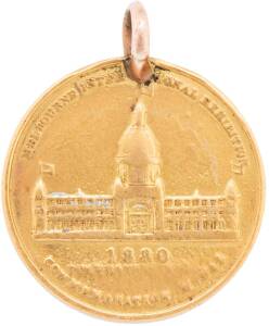 MEDALLIONS: Gold (22mm) Commemoration Medal, Carlisle&nbsp;#1880/12, awarded to 'J.L. Dow Esq / M.P. / COMMISSIONER / 19/2/79' plain edge with ring for ribbon suspension.